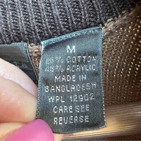 Oscar de la Renta Men’s Tan Quarter Zip Sweater, Size Medium - Picture 6 of 9